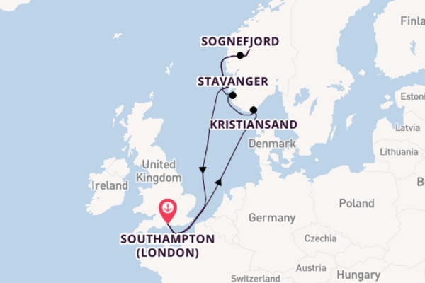 Norway from Southampton (London), England, United Kingdom with the Britannia 