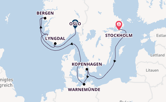 Norwegen ab Stockholm, Schweden auf der MSC Magnifica