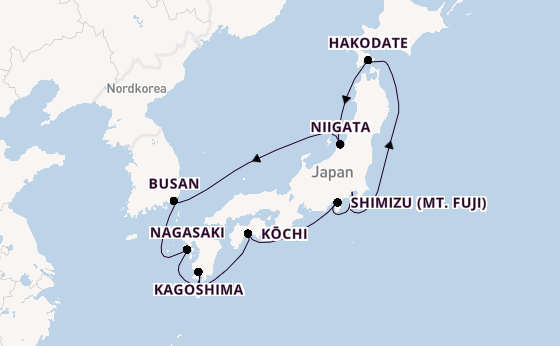 Japan ab Tokio, Japan auf der Sapphire Princess