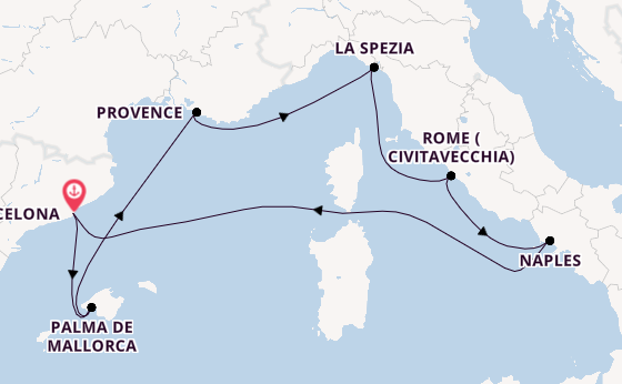 Legends of the Western Mediterranean With Barcelona Stay 