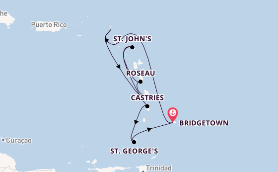 Südliche Karibik ab Bridgetown, Barbados auf der Iona