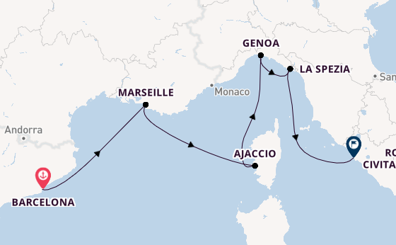 Western Mediterranean from United Kingdom with the Sun Princess