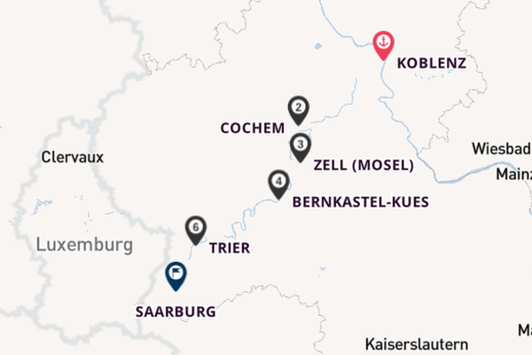 Rad und Schiff Reise - Von Koblenz nach Saarburg
