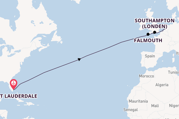 trans-Atlantisch vanaf Fort Lauderdale, Verenigde Staten met de Rotterdam