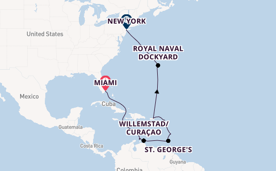 Caribbean from Miami, Florida, USA with the Seven Seas Prestige
