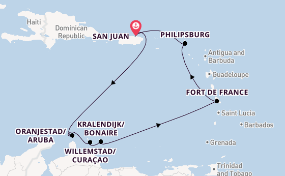 Caribbean from San Juan, Puerto Rico with the Valiant Lady