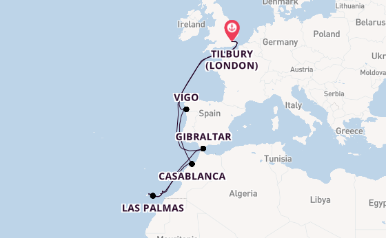 Cruising from Tilbury (London) with the Ambition