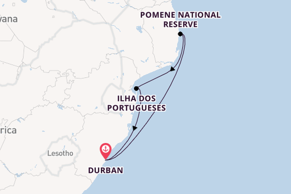 Africa from Durban, South Africa with the MSC Sinfonia