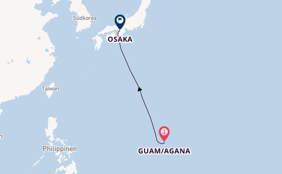 Japan ab Guam/Agana, USA auf der Le Soléal