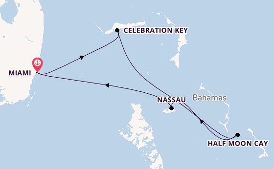 Caribbean vanaf Miami, Verenigde Staten met de Carnival Sunrise