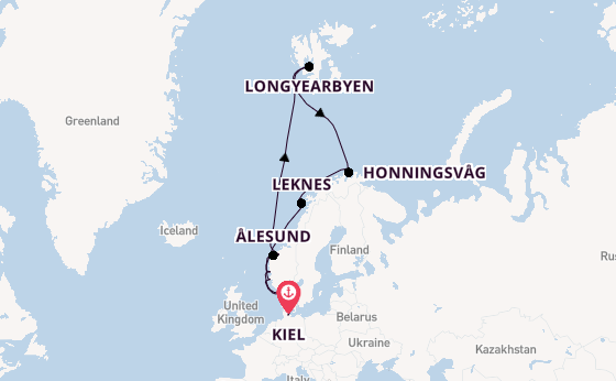 Noorwegen vanaf Kiel, Duitsland met AIDAluna