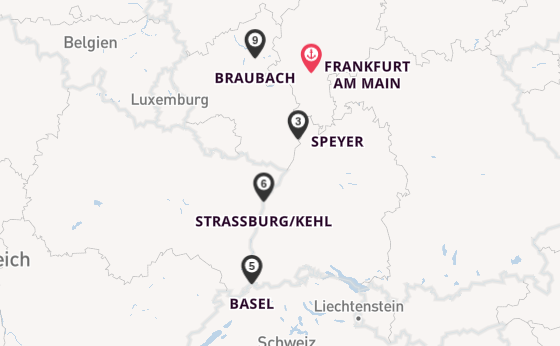 Rhein ab Frankfurt am Main, Deutschland auf der Andrea