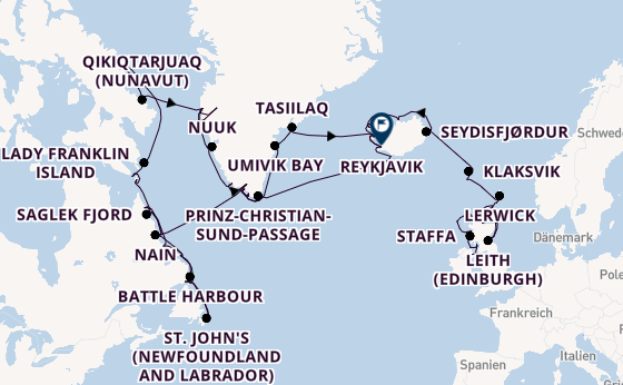 Transatlantik ab Belfast, Nordirland auf der Seabourn Venture