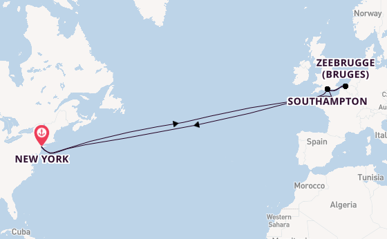 Transatlantic from New York, USA with the Queen Mary 2