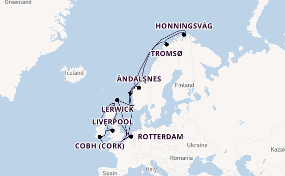 British Isles from London (Dover), England, United Kingdom with the Nieuw Statendam