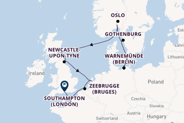 Journey with the Norwegian Dawn to Southampton (London) from Copenhagen