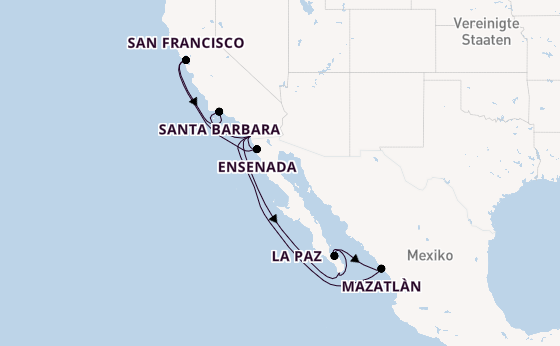 USA Westküste ab San Diego, USA auf der Koningsdam