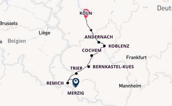 Mosel ab Köln, Deutschland auf der KATHARINA VON BORA
