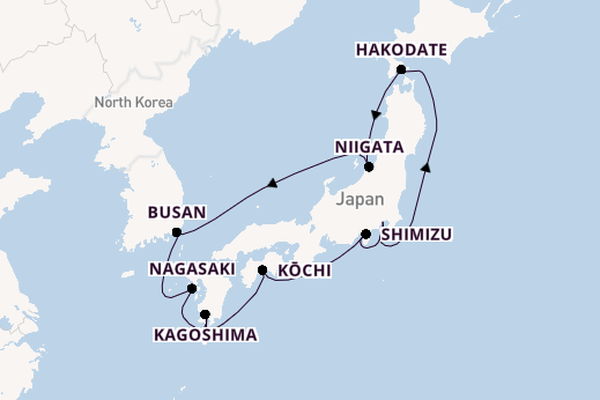 Japan from Tokyo, Japan with the Diamond Princess
