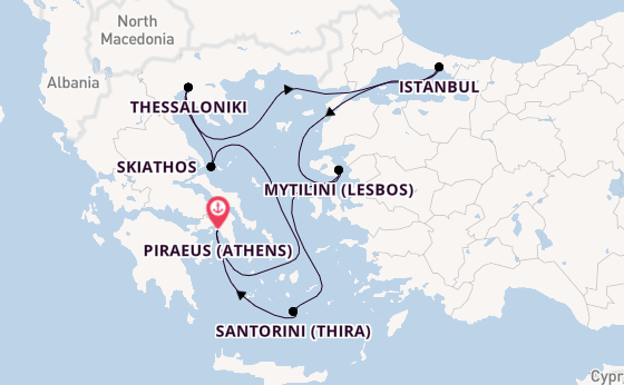 Eastern Mediterranean from Piraeus (Athens), Greece with the EXPLORA I
