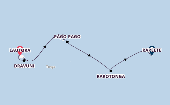 French Polynesia from Lautoka, Fiji with the Norwegian Spirit 