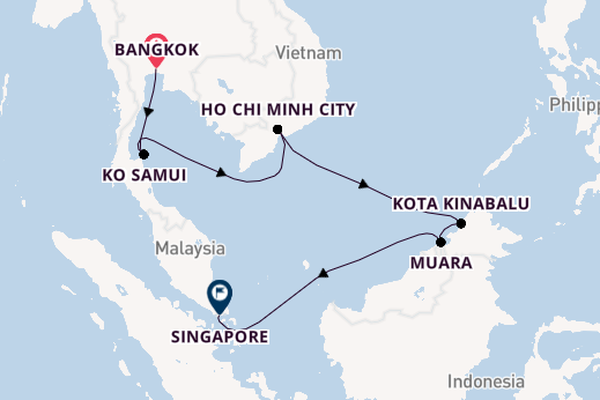South East Asia from Bangkok, (Klong Toey), Thailand with the Nautica