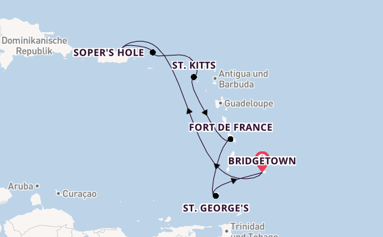 Karibik ab Bridgetown, Barbados auf der Emerald Princess