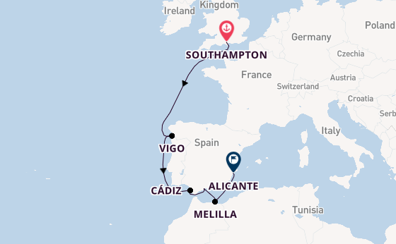 Mediterranean from Southampton, England with the Balmoral