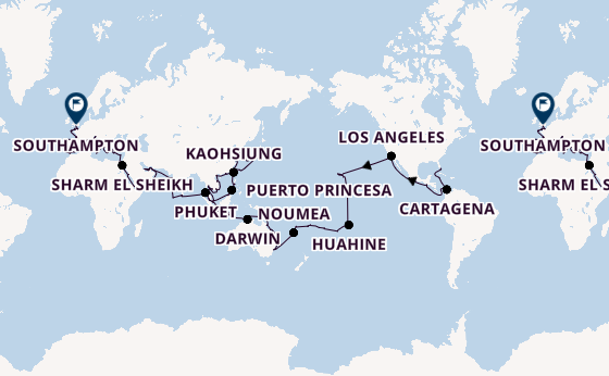 World Cruise from Miami, Florida with the Vista