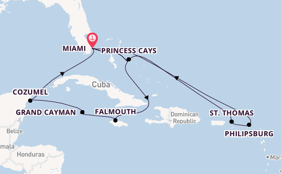 Caribbean vanaf Miami, Verenigde Staten met de Regal Princess