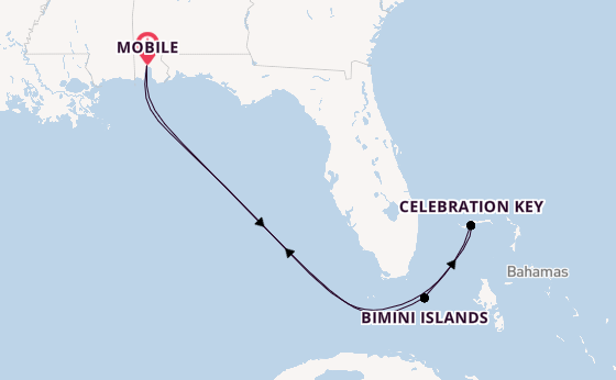 Caribbean from Mobile, Alabama, USA with the Carnival Valor
