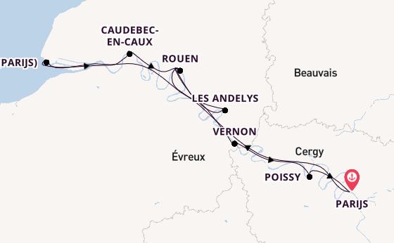 Seine vanaf Parijs, Frankrijk met de VIVA BEYOND