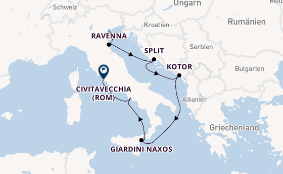 Mittelmeer ab Fusina (Venedig) auf der EXPLORA VI