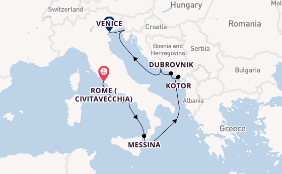 Mediterranean from Rome (Civitavecchia), Italy with the Seven Seas Grandeur