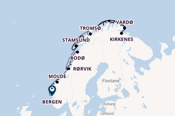 Norwegen ab Båtsfjord, Norwegen auf der Nordkapp