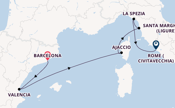 Western Mediterranean from Barcelona, Spain with the Queen Elizabeth