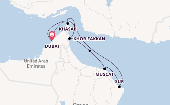 Middle East from Dubai, United Arab Emirates with the EXPLORA I