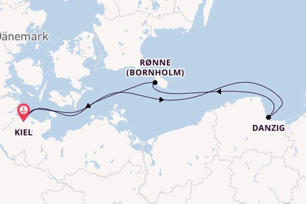 Ostsee ab Kiel, Deutschland auf der Mein Schiff 7