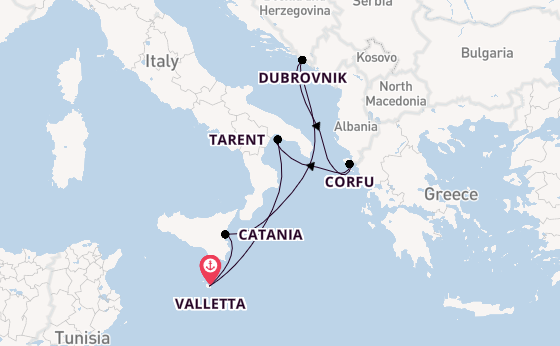 Mediterranean Sea from Valletta, Malta with the Azura