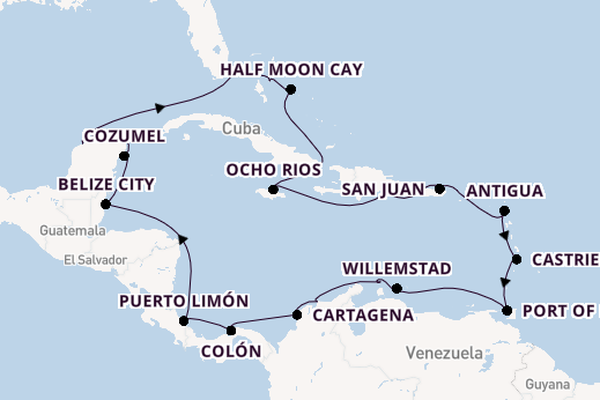 Caribbean vanaf Miami, Verenigde Staten met de Zuiderdam