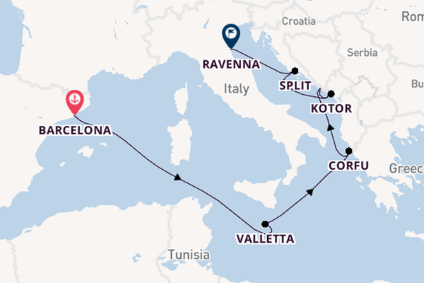 Mediterranean Sea from Barcelona, Spain with the Norwegian Pearl