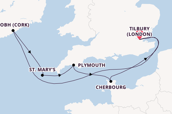 Voyage with Ambassador Cruise Line from Tilbury (London)