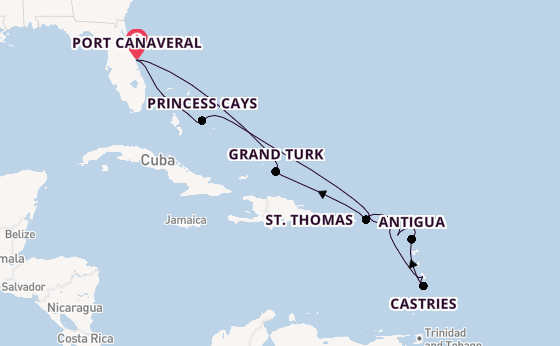 Caribbean vanaf Port Canaveral, Verenigde Staten met de Star Princess