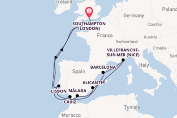 15 day expedition on board the MSC Virtuosa from Southampton (London)