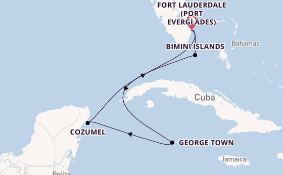 Caribbean from Fort Lauderdale (Port Everglades), Florida, USA with the Celebrity Xcel