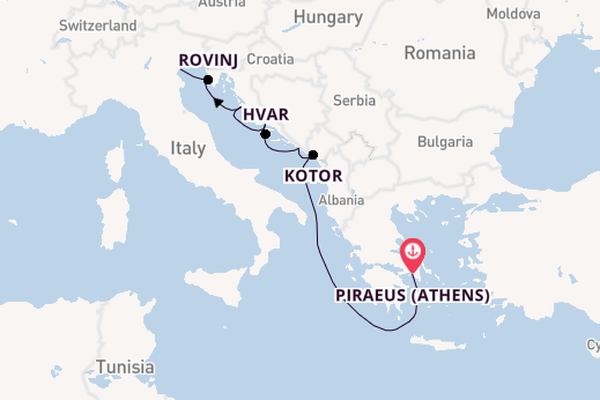 Eastern Mediterranean from Piraeus (Athens), Greece with the Azamara Onward