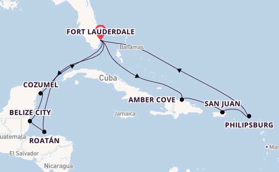 Caribbean vanaf Fort Lauderdale, Verenigde Staten met de Regal Princess