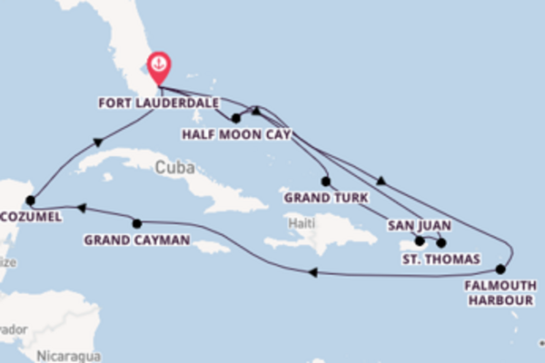 15-daagse cruise met de Nieuw Amsterdam vanuit Fort Lauderdale