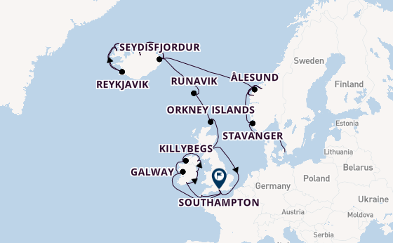 British Isles from Copenhagen, Denmark with the Caribbean Princess