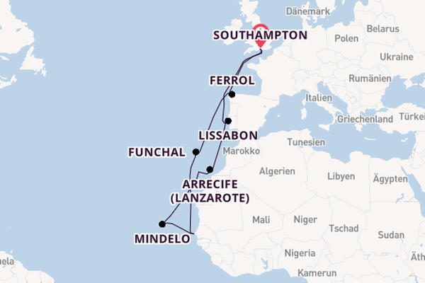 Queen Mary 2 - Wenn Horizonte keine Grenzen kennen: Madeira, Senegal, Kap Verde & Kanaren